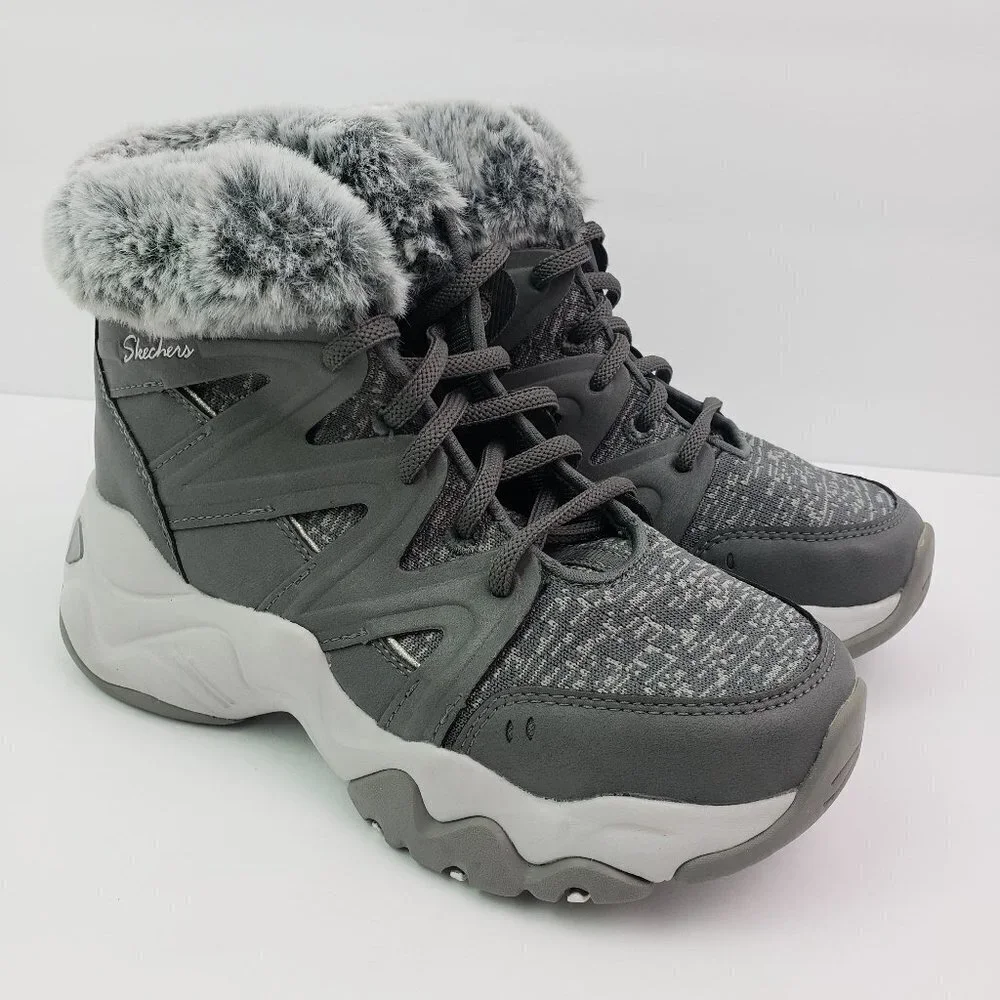 Skechers D'Lites 3 Space Day Womens Size 5.5 Gray Comfort Boots SN 44959
